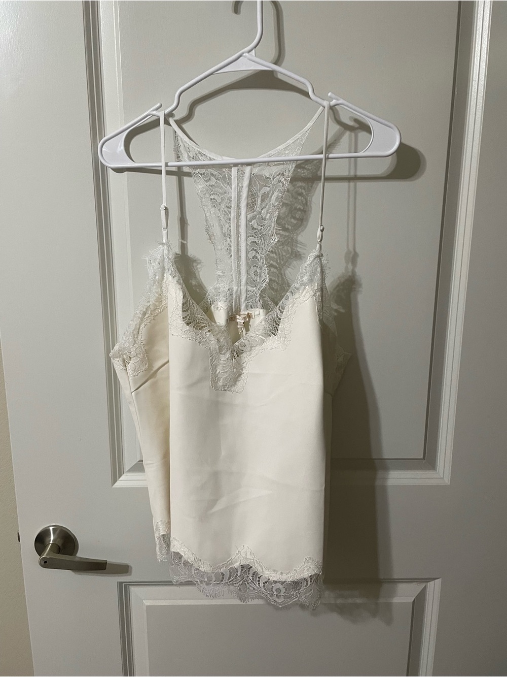 NWT Gold Hawk Diana faux leather lace top (read condition note)